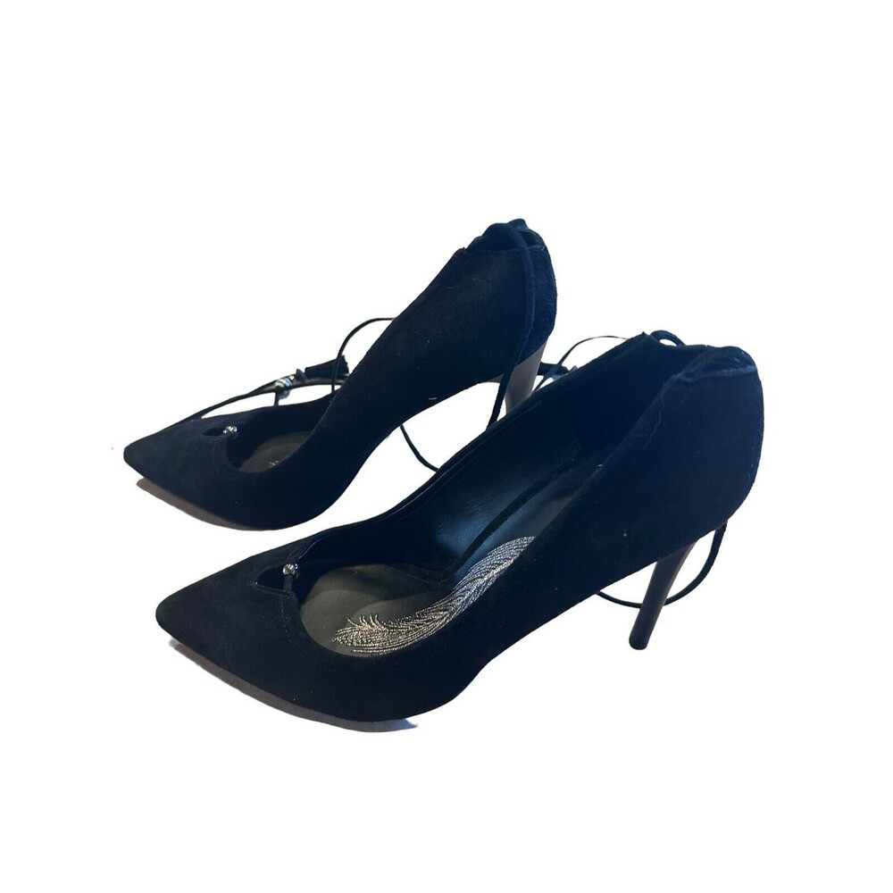 Brian Atwood Hanna Black Suede Heels Pumps Size 10 - Picture 6 of 12